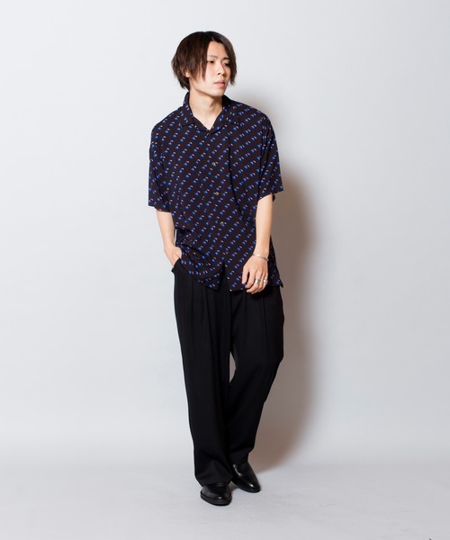NO ID.（ノーアイディ）の「【NO ID.】Cherry Print Open Collar Shirt / チェリー プリント オープン カラー シャツ（シャツ/ブラウス・メンズ・ブルー/ブラック/レッド・ONE SIZE）」の15枚目の写真