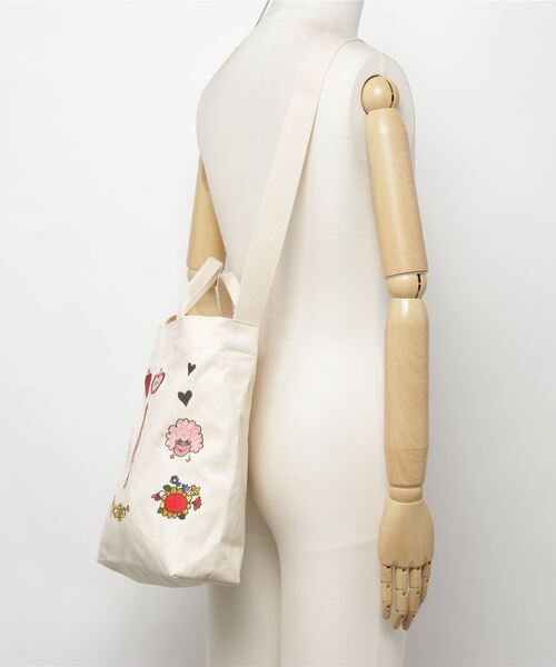 BOHEMIANS（ボヘミアンズ）の「BOHEMIANS/ボヘミアンズ　CANVAS GOOD TIMES EMB TOTE M　グッドタイムス刺繍トートショルダーバッグ　BB-94ST（ショルダーバッグ・レディース・その他24・F）」の4枚目の写真