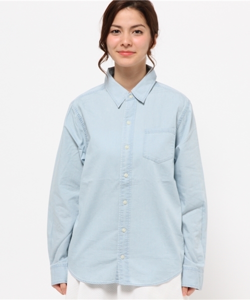 Denime（ドゥニーム）の「CHAMBRAY SHIRTS/シャンブレーシャツ（シャツ/ブラウス・レディース・ライトインディゴブルー/インディゴブルー・FREE）」の3枚目の写真