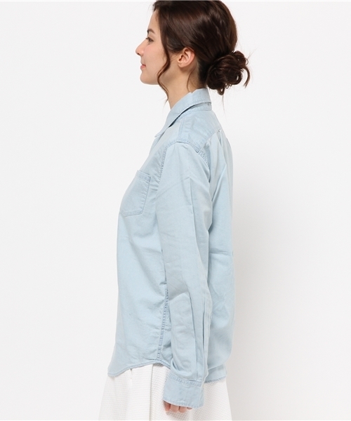 Denime（ドゥニーム）の「CHAMBRAY SHIRTS/シャンブレーシャツ（シャツ/ブラウス・レディース・ライトインディゴブルー/インディゴブルー・FREE）」の4枚目の写真
