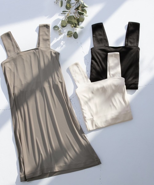 n'OrLABEL(ノアールレーベル)の「『ブラ紐隠しペチワンピース』(インナーウェア/肌着・レディース・ライトベージュ/ブラック/モカ・M/L/LL)」の4枚目の写真