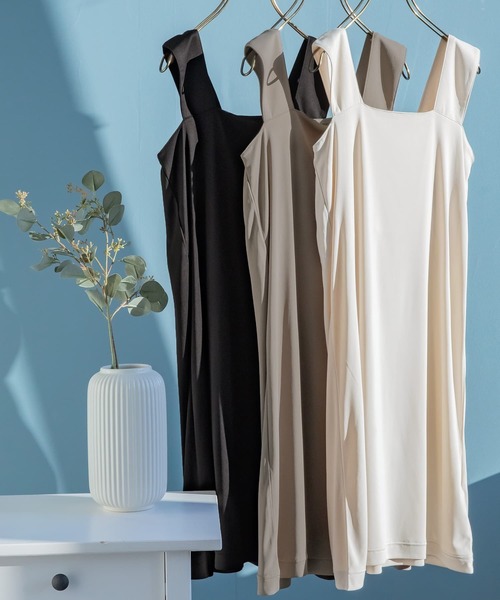 n'OrLABEL(ノアールレーベル)の「『ブラ紐隠しペチワンピース』(インナーウェア/肌着・レディース・ライトベージュ/ブラック/モカ・M/L/LL)」の5枚目の写真