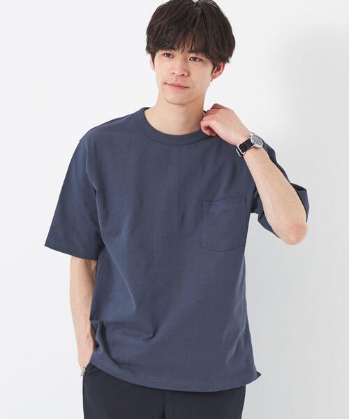 green label relaxing(グリーンレーベルリラクシング)の「ヘビーウェイト クルーネック Tシャツ(Tシャツ/カットソー・メンズ・ネイビー/ターコイズブルー/オフホワイト/ダークグレー・XXL/S/XL/M/L)」の3枚目の写真