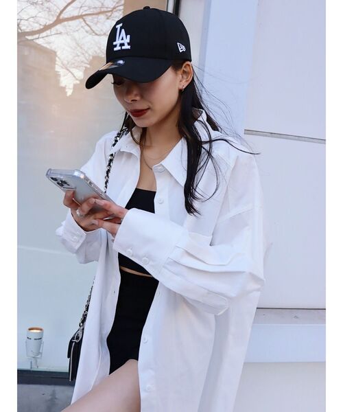 EVRIS（エヴリス）の「ワンポイントベーシックオーバーサイズシャツ（シャツ/ブラウス・レディース・ホワイト/イエロー/ブルー・FREE）」の10枚目の写真