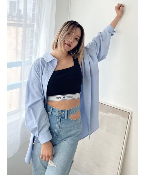 EVRIS（エヴリス）の「ワンポイントベーシックオーバーサイズシャツ（シャツ/ブラウス・レディース・ホワイト/イエロー/ブルー・FREE）」の20枚目の写真