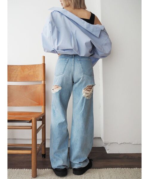 EVRIS（エヴリス）の「ワンポイントベーシックオーバーサイズシャツ（シャツ/ブラウス・レディース・ホワイト/イエロー/ブルー・FREE）」の22枚目の写真