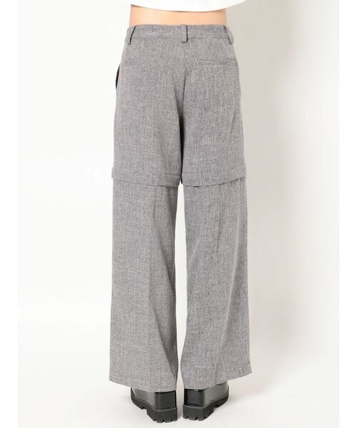 MURUA（ムルーア）の「ローライズカッティングパンツ【2way】（スラックス・レディース・グレー/ブラック・1/2）」の10枚目の写真