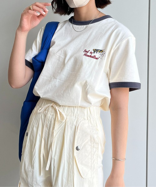 CPCM(シーピーシーエム)の「バック刺繍リンガーT(Tシャツ/カットソー・レディース・オフホワイト/チャコールグレー・LARGE/MEDIUM/X-LARGE)」の8枚目の写真
