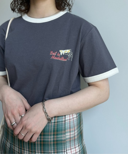 CPCM(シーピーシーエム)の「バック刺繍リンガーT(Tシャツ/カットソー・レディース・オフホワイト/チャコールグレー・LARGE/MEDIUM/X-LARGE)」の9枚目の写真