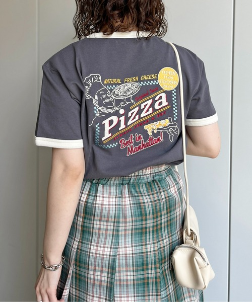 CPCM(シーピーシーエム)の「バック刺繍リンガーT(Tシャツ/カットソー・レディース・オフホワイト/チャコールグレー・LARGE/MEDIUM/X-LARGE)」の6枚目の写真