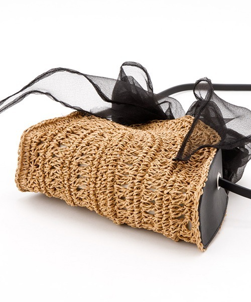 Casselini（キャセリーニ）の「Casselini(キャセリーニ)ハーフムーンリボンポシェット（ショルダーバッグ・レディース・アイボリー/ブラック/オレンジ/パープル・FREE）」の12枚目の写真