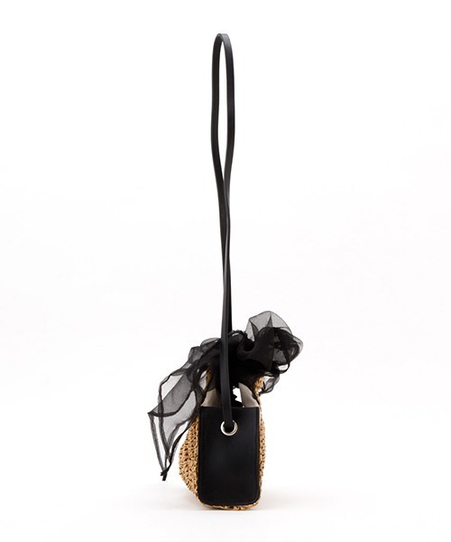 Casselini（キャセリーニ）の「Casselini(キャセリーニ)ハーフムーンリボンポシェット（ショルダーバッグ・レディース・アイボリー/ブラック/オレンジ/パープル・FREE）」の17枚目の写真