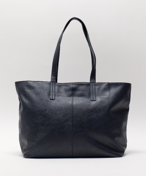 セール】合皮 両あおり シンプル センター 刺繍 デザイン トート