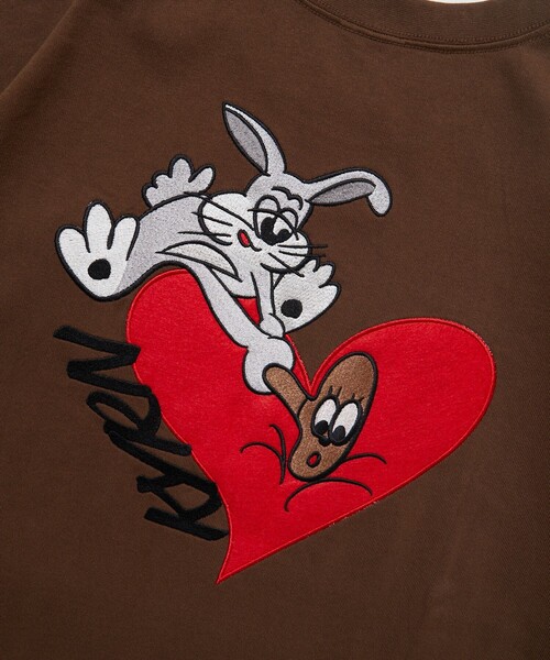 kaoyorinakami(カオヨリナカミ)の「KAOYORINAKAMI×FREAK’S STORE/カオヨリナカミ×フリークスストア Rabbit heart S/S/ラビット ハート ショートスリーブTシャツ/半袖Tシャツ/バックプリント/ハートモチーフ(Tシャツ/カットソー・メンズ・ホワイト/ブルーグリーン/ブラック/ブラウン・LARGE/MEDIUM/X-LARGE)」の13枚目の写真