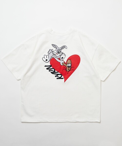 kaoyorinakami(カオヨリナカミ)の「KAOYORINAKAMI×FREAK’S STORE/カオヨリナカミ×フリークスストア Rabbit heart S/S/ラビット ハート ショートスリーブTシャツ/半袖Tシャツ/バックプリント/ハートモチーフ(Tシャツ/カットソー・メンズ・ホワイト/ブルーグリーン/ブラック/ブラウン・LARGE/MEDIUM/X-LARGE)」の18枚目の写真