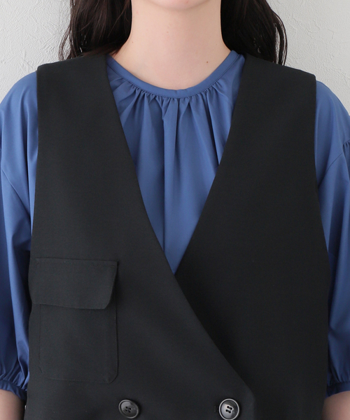 Simplicite（サンプリシテ）の「ベストセットワンピース（ワンピース・レディース・ベージュ/ネイビー・FREE）」の7枚目の写真