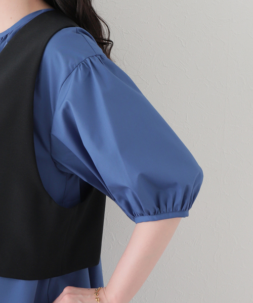 Simplicite（サンプリシテ）の「ベストセットワンピース（ワンピース・レディース・ベージュ/ネイビー・FREE）」の9枚目の写真