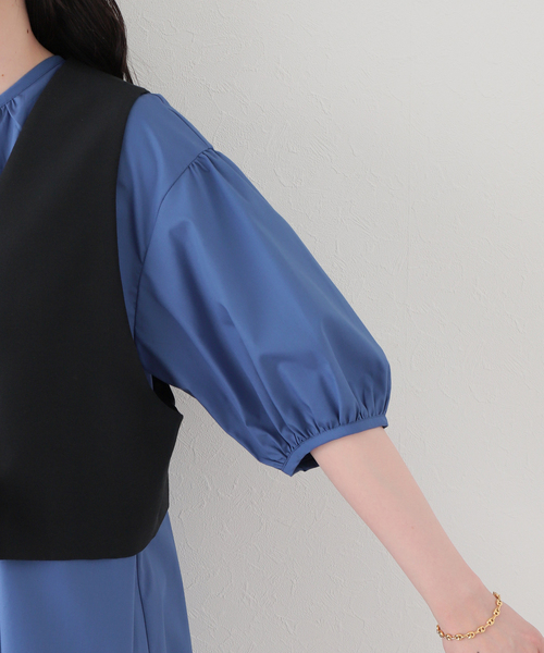 Simplicite（サンプリシテ）の「ベストセットワンピース（ワンピース・レディース・ベージュ/ネイビー・FREE）」の10枚目の写真