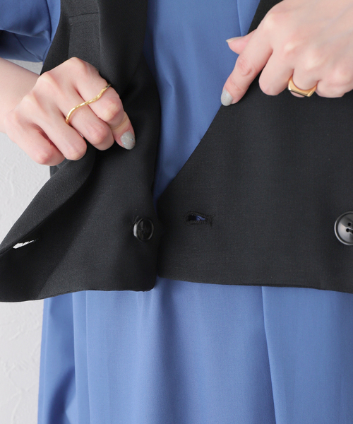 Simplicite（サンプリシテ）の「ベストセットワンピース（ワンピース・レディース・ベージュ/ネイビー・FREE）」の14枚目の写真