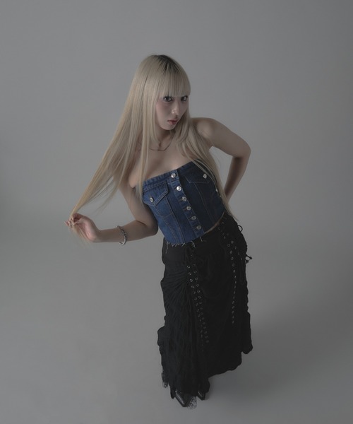 セール】Denim Bustier / デニムビスチェ（チューブトップ