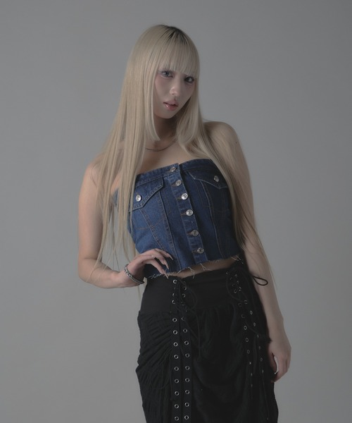 セール】Denim Bustier / デニムビスチェ（チューブトップ）｜Chick
