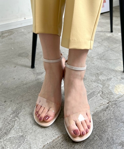 Futier land（フューティアランド）の「クリアヒール美脚ストラップサンダル（サンダル・レディース・シルバー/ブラック/ライトグレー/ライトグリーン/グレイッシュベージュ・36/37/38/39/40）」の3枚目の写真