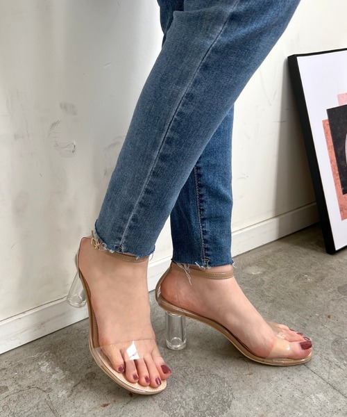 Futier land（フューティアランド）の「クリアヒール美脚ストラップサンダル（サンダル・レディース・シルバー/ブラック/ライトグレー/ライトグリーン/グレイッシュベージュ・36/37/38/39/40）」の16枚目の写真