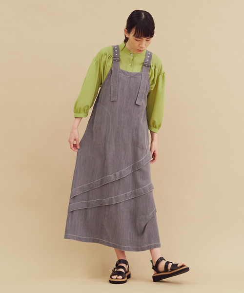 FRAPBOIS（フラボア）の「パウダーデニム ジャンパースカート（ジャンパースカート・レディース・ブルー・1）」の16枚目の写真