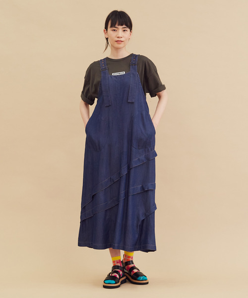 FRAPBOIS（フラボア）の「パウダーデニム ジャンパースカート（ジャンパースカート・レディース・ブルー・1）」の10枚目の写真