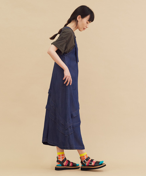 FRAPBOIS（フラボア）の「パウダーデニム ジャンパースカート（ジャンパースカート・レディース・ブルー・1）」の9枚目の写真