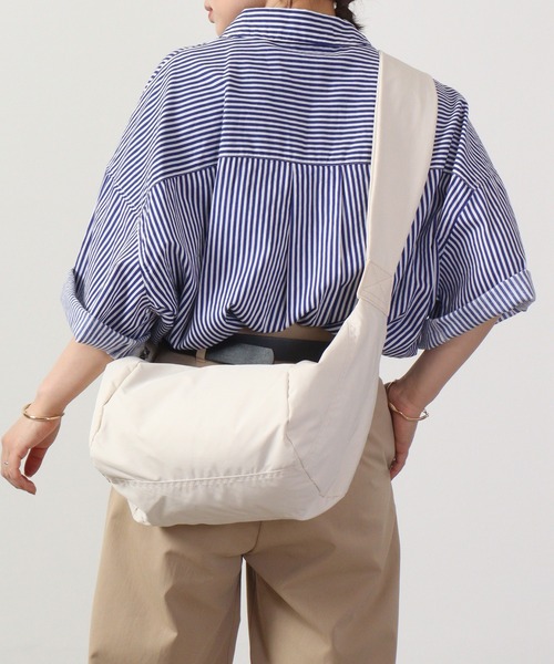 lil nina（リルニーナ）の「lil nina オーバー半袖シャツ ストライププリント（シャツ/ブラウス・レディース・ネイビー×ホワイト/エンジ/パープル系・FREE）」の14枚目の写真