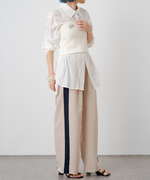 Omekashi（オメカシ）の「サテンラインパンツ（その他パンツ・レディース・ブラック/ベージュ・FREE）」の15枚目の写真