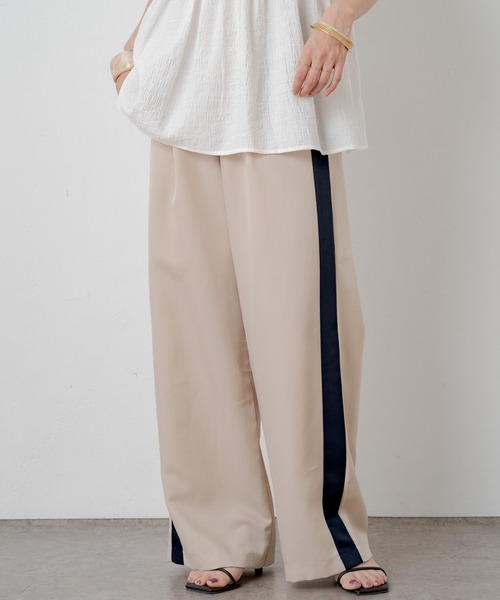Omekashi（オメカシ）の「サテンラインパンツ（その他パンツ・レディース・ブラック/ベージュ・FREE）」の4枚目の写真