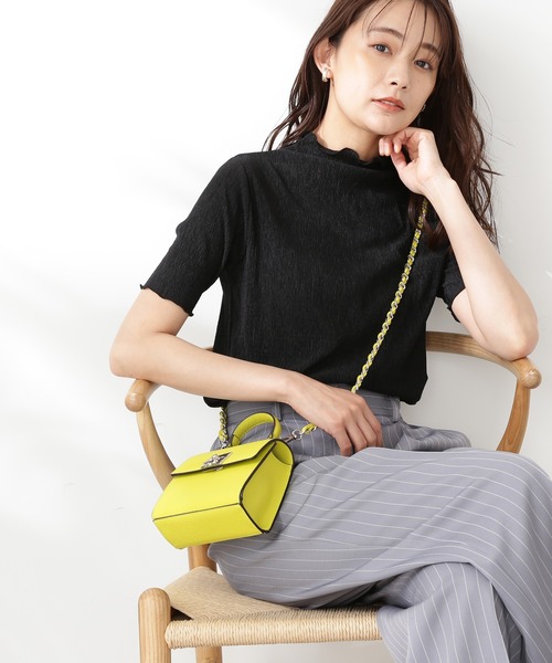 N.（N. Natural Beauty Basic）（エヌエヌナチュラルビューティーベーシック）の「◆シュリンクカットソー（Tシャツ/カットソー・レディース・ブラック/ピンク/クリーム・MEDIUM）」の2枚目の写真