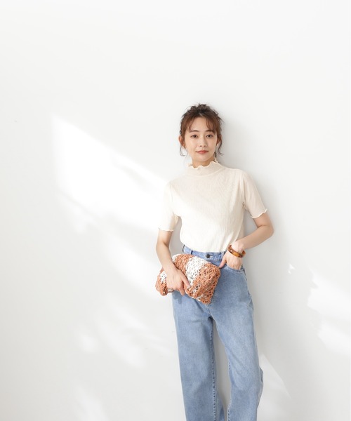 N.（N. Natural Beauty Basic）（エヌエヌナチュラルビューティーベーシック）の「◆シュリンクカットソー（Tシャツ/カットソー・レディース・ブラック/ピンク/クリーム・MEDIUM）」の14枚目の写真