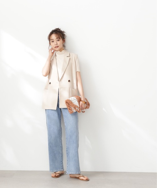 N.（N. Natural Beauty Basic）（エヌエヌナチュラルビューティーベーシック）の「◆シュリンクカットソー（Tシャツ/カットソー・レディース・ブラック/ピンク/クリーム・MEDIUM）」の21枚目の写真