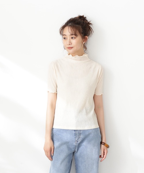 N.（N. Natural Beauty Basic）（エヌエヌナチュラルビューティーベーシック）の「◆シュリンクカットソー（Tシャツ/カットソー・レディース・ブラック/ピンク/クリーム・MEDIUM）」の9枚目の写真
