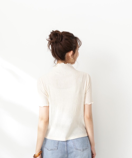 N.（N. Natural Beauty Basic）（エヌエヌナチュラルビューティーベーシック）の「◆シュリンクカットソー（Tシャツ/カットソー・レディース・ブラック/ピンク/クリーム・MEDIUM）」の7枚目の写真