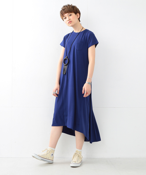 Ray BEAMS(レイビームス)の「Ray BEAMS / フィッシュテールT ワンピース(ワンピース・レディース・ブラック/オリーブ/ブルー・ONE SIZE)」の3枚目の写真