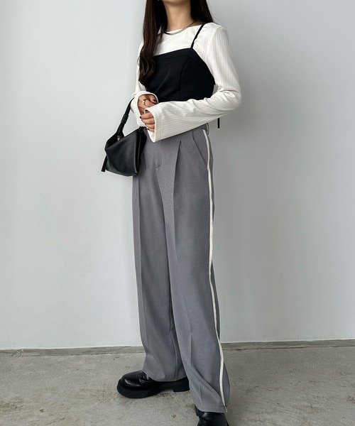 callautia(カラウティア)の「サイドラインスラックスパンツ(スラックス・レディース・ブラック/ライトグレー/ライトベージュ・LARGE/SMALL/MEDIUM)」の9枚目の写真