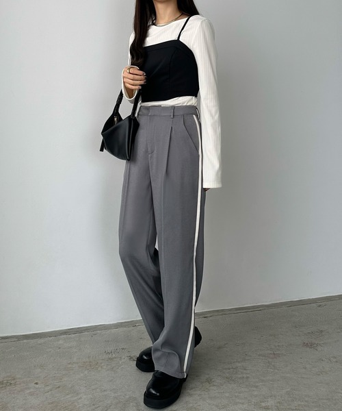 callautia(カラウティア)の「サイドラインスラックスパンツ(スラックス・レディース・ブラック/ライトグレー/ライトベージュ・LARGE/SMALL/MEDIUM)」の10枚目の写真