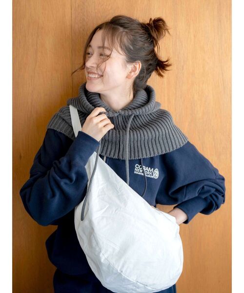 Ungrid（アングリッド）の「コットンショルダーバック（ショルダーバッグ・レディース・ブラック/オフホワイト・FREE）」の3枚目の写真