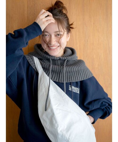 Ungrid（アングリッド）の「コットンショルダーバック（ショルダーバッグ・レディース・ブラック/オフホワイト・FREE）」の4枚目の写真