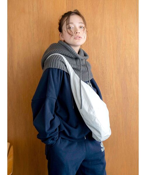 Ungrid（アングリッド）の「コットンショルダーバック（ショルダーバッグ・レディース・ブラック/オフホワイト・FREE）」の5枚目の写真