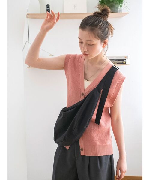 Ungrid（アングリッド）の「コットンショルダーバック（ショルダーバッグ・レディース・ブラック/オフホワイト・FREE）」の9枚目の写真