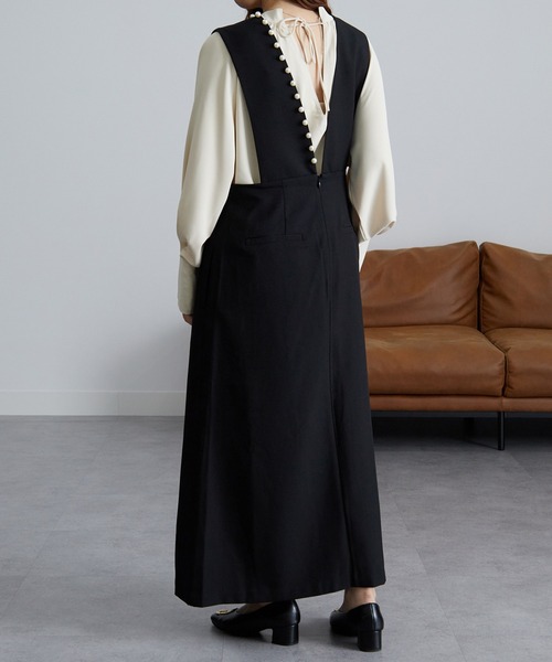 RANAN（ラナン）の「パールビジュージャンパースカート（ジャンパースカート・レディース・ブラック/グレイッシュベージュ・L/LL/M）」の16枚目の写真