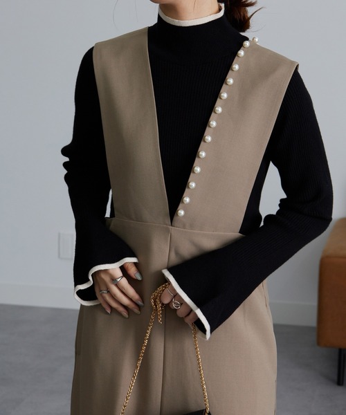 RANAN（ラナン）の「パールビジュージャンパースカート（ジャンパースカート・レディース・ブラック/グレイッシュベージュ・L/LL/M）」の18枚目の写真