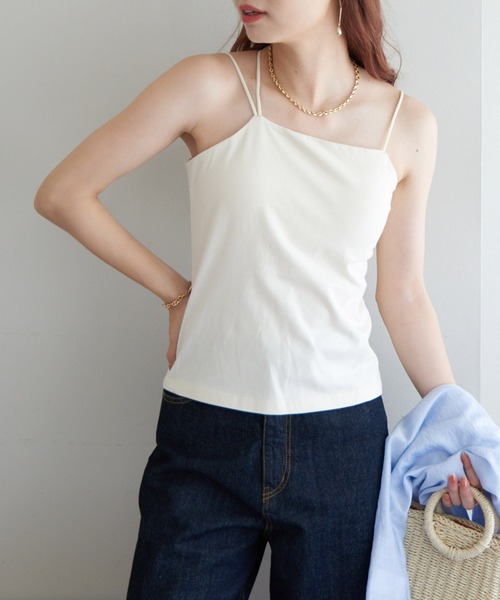 DISCOAT（ディスコート）の「≪新色追加！≫【カップ取り外し可】2WAYコットンベアキャミソール（キャミソール・レディース・アイボリー/ブラック/オレンジ・MEDIUM/LARGE）」の22枚目の写真