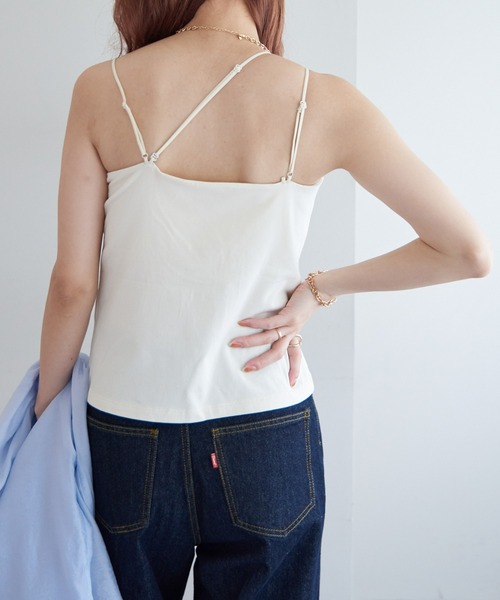 DISCOAT（ディスコート）の「≪新色追加！≫【カップ取り外し可】2WAYコットンベアキャミソール（キャミソール・レディース・アイボリー/ブラック/オレンジ・MEDIUM/LARGE）」の12枚目の写真