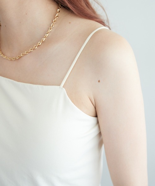 DISCOAT（ディスコート）の「≪新色追加！≫【カップ取り外し可】2WAYコットンベアキャミソール（キャミソール・レディース・アイボリー/ブラック/オレンジ・MEDIUM/LARGE）」の9枚目の写真